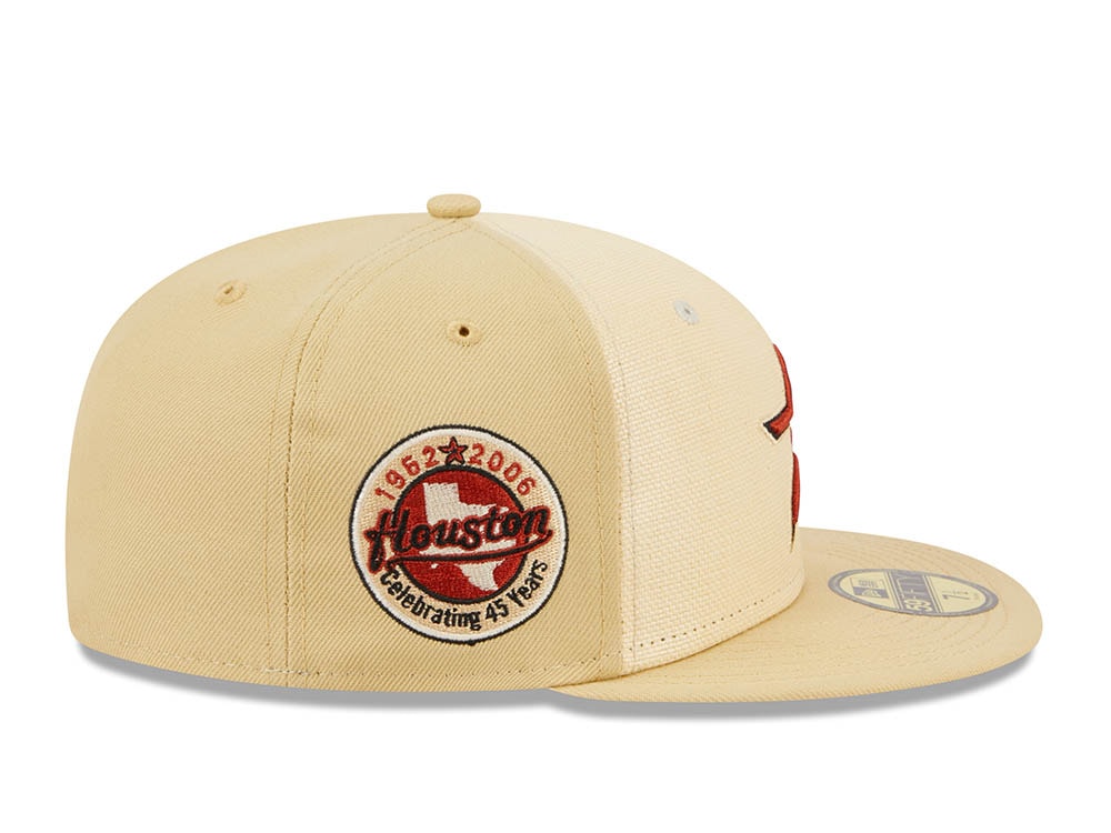 New Era Houston Astros 45th Anniversary Raffia Front Vegas Gold Edition 59Fifty Fitted Hat