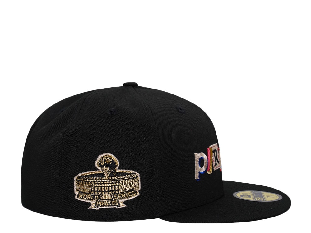 New Era Pittsburgh Pirates Black Metallic Letters Edition 59Fifty Fitted Hat