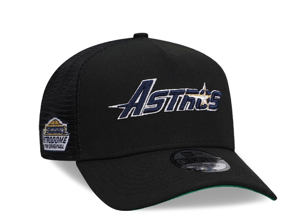 New Era Houston Astros Astrodome Black Throwback 9Forty A Frame Trucker Snapback Hat