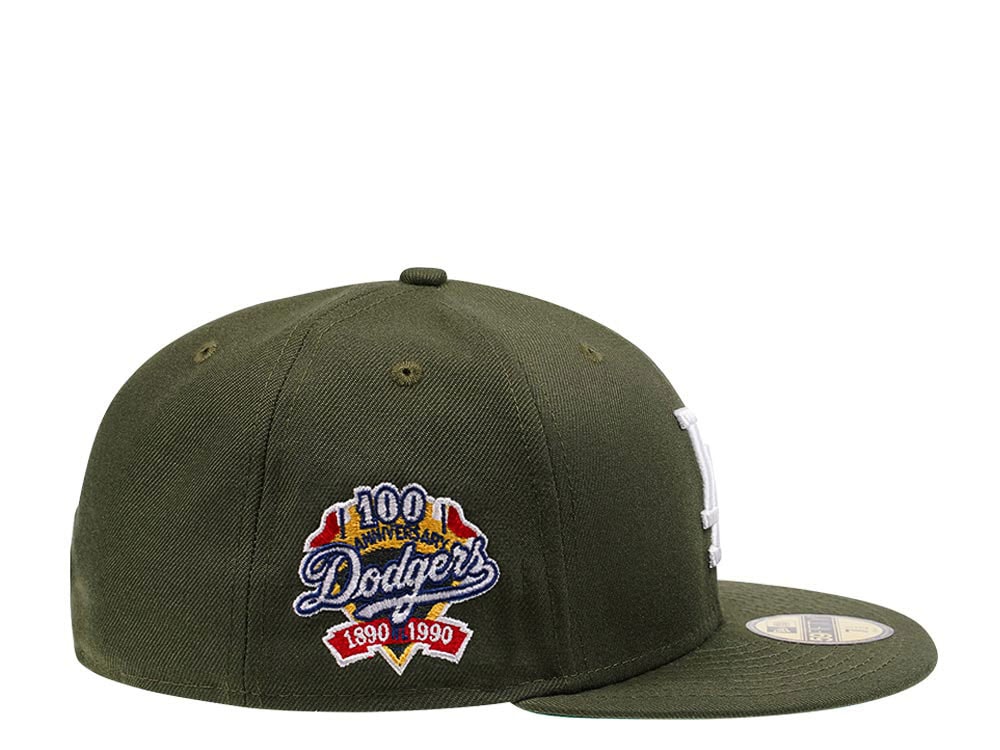 New Era Los Angeles Dodgers 100th Anniversary Rifle Green Edition 59Fifty Fitted Hat