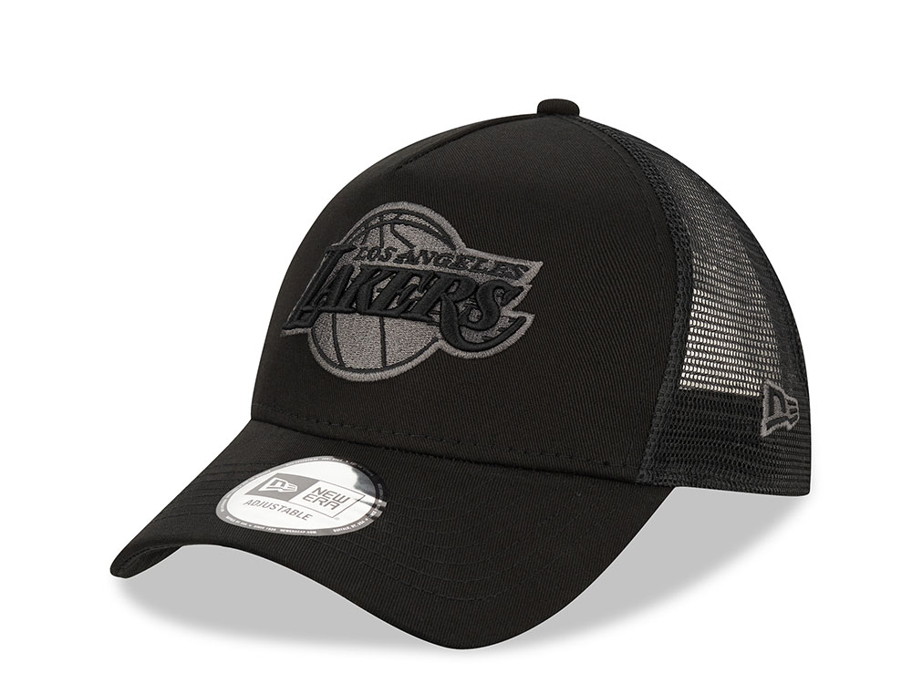 New Era Los Angeles Lakers  Black Graphite Trucker Snapback Hat