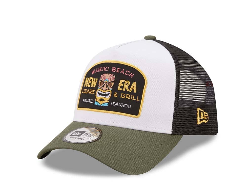 New Era Waikiki Beach A Frame Trucker Snapback Hat