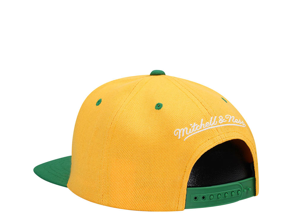 Mitchell & Ness Milwaukee Bucks Transcript Yellow Two Tone Snapback Hat
