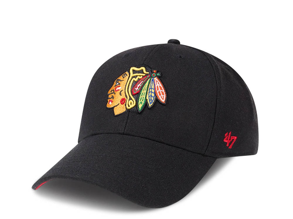 47Brand Chicago Blackhawks Black Color Classic Snapback Hat