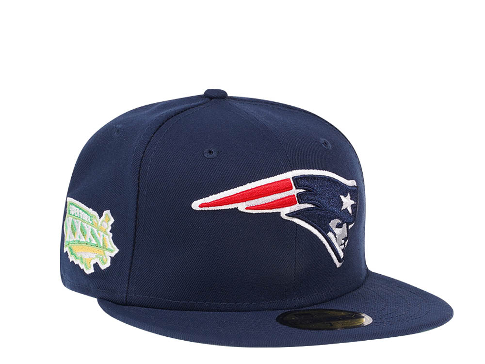 New Era New England Patriots Citruspop Patch Super Bowl XXXV 59fifty Fitted Hat