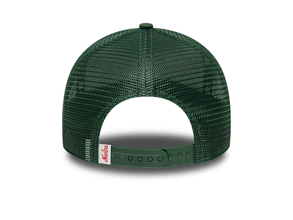New Era Oval Foam Patch Dark Green Edition 9Forty A Frame Trucker Snapback Cap