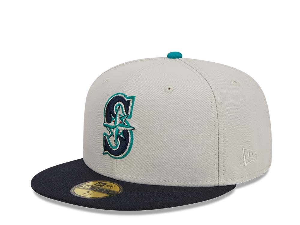 New Era Seattle Mariners Farm Team Stone Throwback Two Tone Edition 59Fifty Fitted Hat
