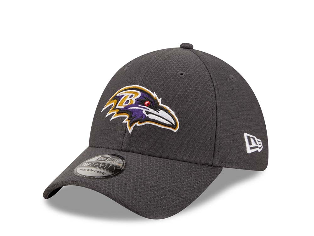 New Era Baltimore Ravens Gray Tech 39Thirty Stretch Hat