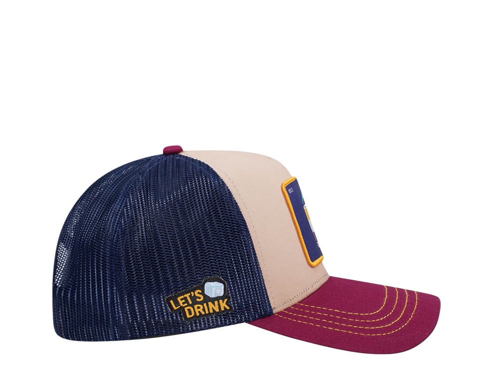 Capslab Cocktails B52 Navy Beige Burgundy Trucker Snapback Hat