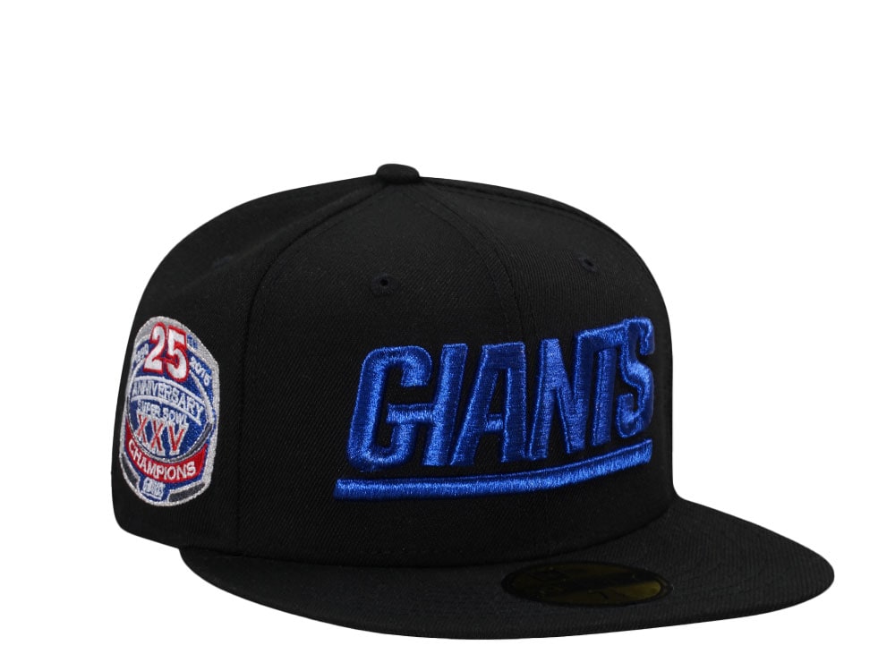 New Era New York Giants 25th Anniversary Super Bowl XXV Black Metallic Edition 59Fifty Fitted Hat