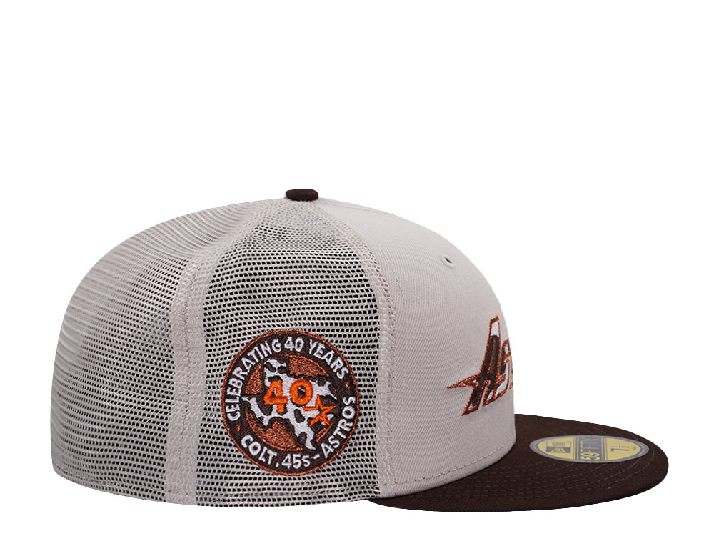 New Era Houston Astros 40th Anniversary Stone Two Tone Edition 59Fifty Trucker Fitted Cap