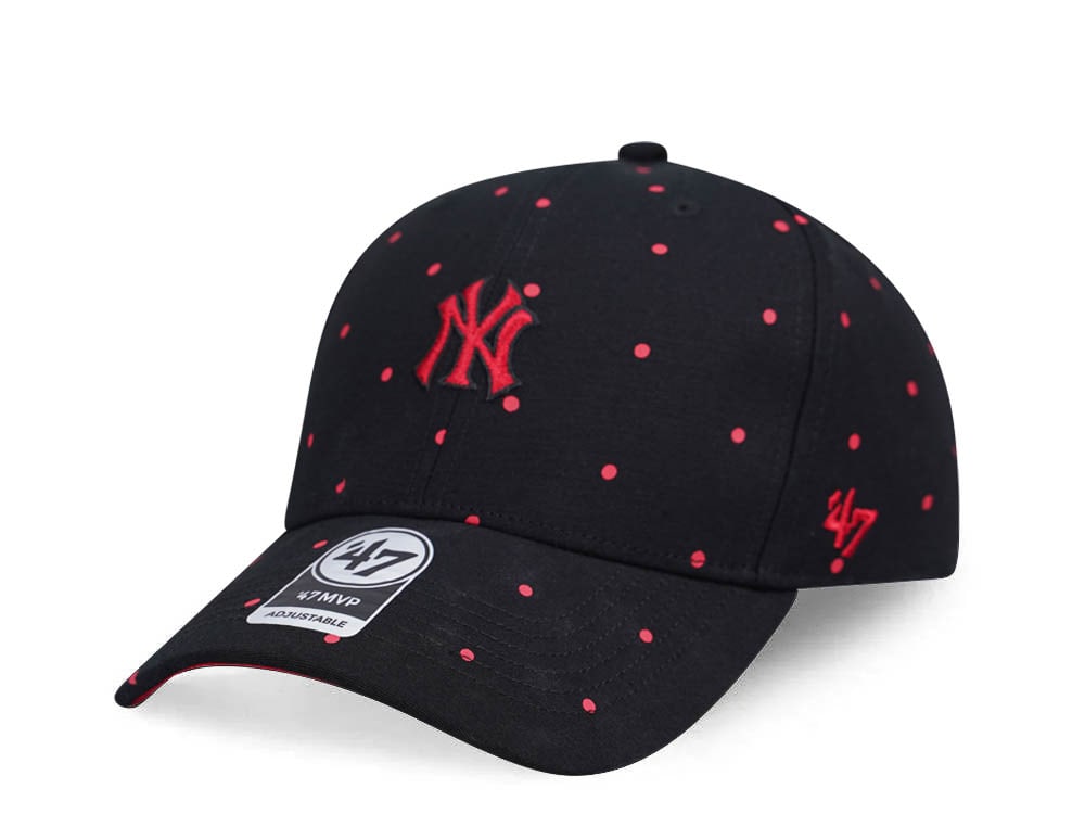 47Brand New York Yankees Black Dotted MVP Strapback Hat