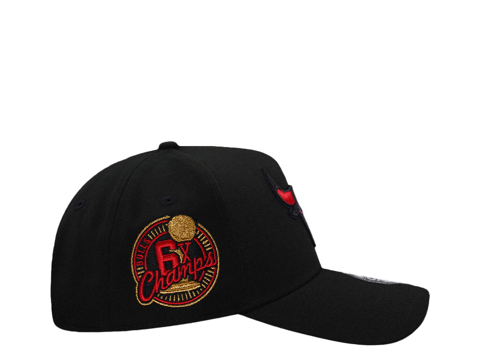 New Era Chicago Bulls 6x Champs Black and Red Prime Edition 9Forty A Frame Snapback Hat