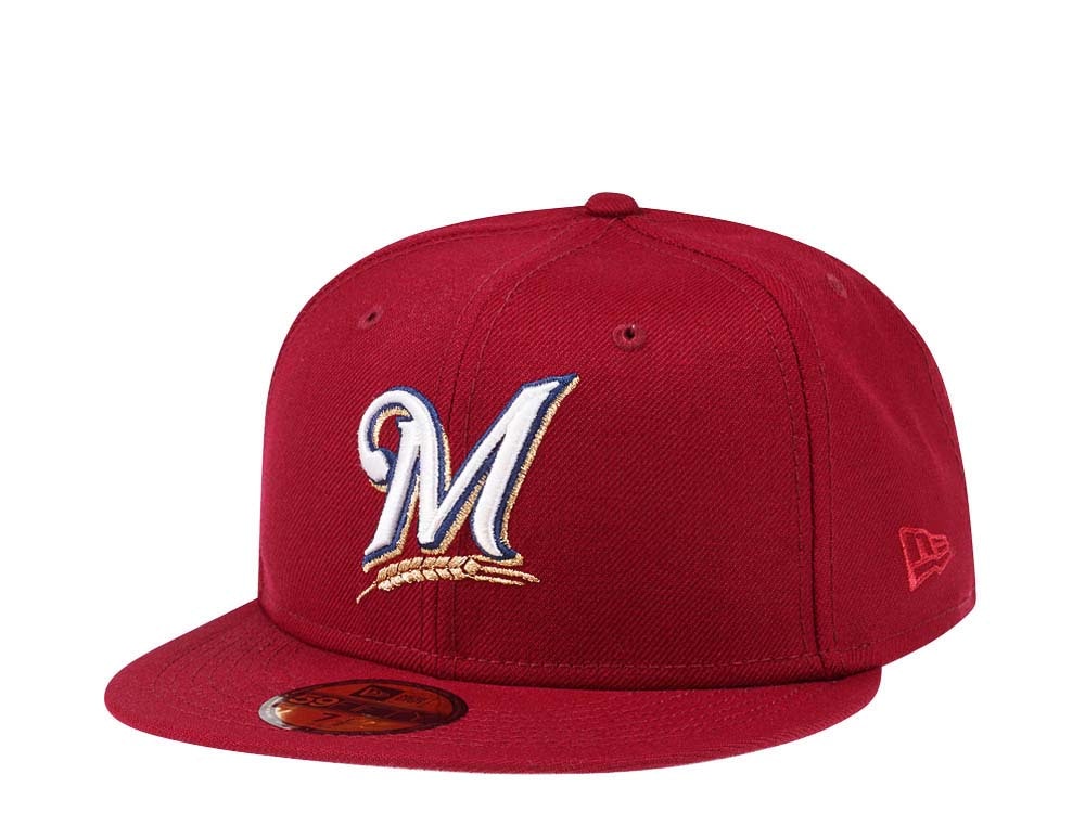 New Era Milwaukee Brewers Smooth Red Classic Edition 59Fifty Fitted Hat