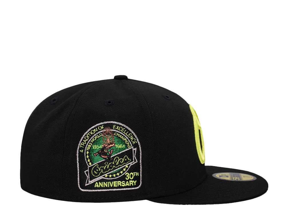New Era Baltimore Orioles 30th Anniversary Black Neon Edition 59Fifty Fitted Hat