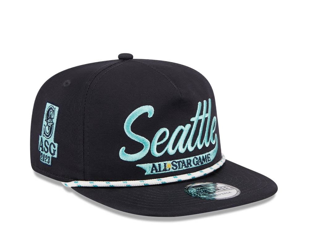 New Era Seattle Mariners All Star Game 2023 Word E1 Navy Golfer Snapback Hat