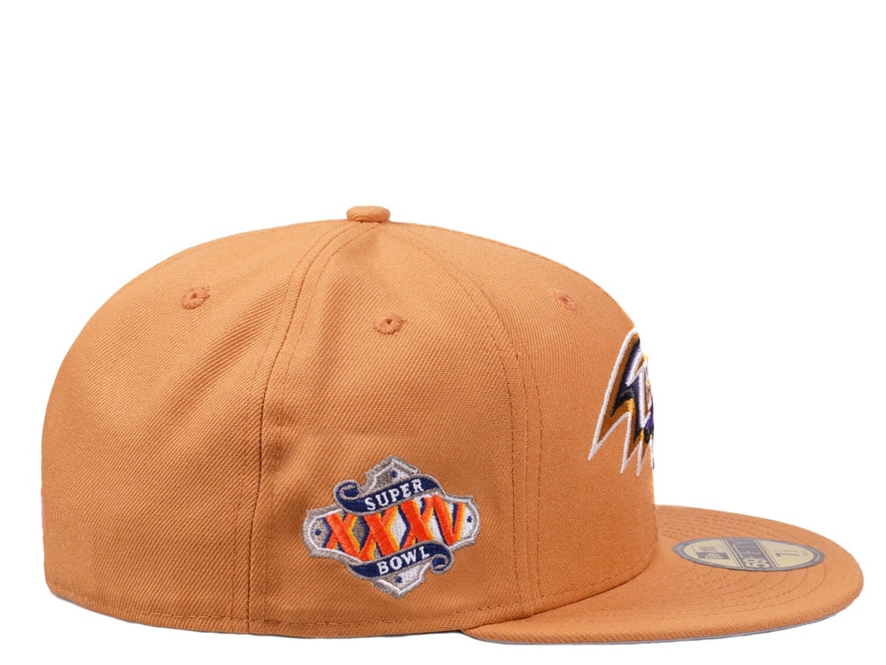 New Era Baltimore Ravens Super Bowl XXXV Golden Memories Collection 59Fifty Fitted Hat