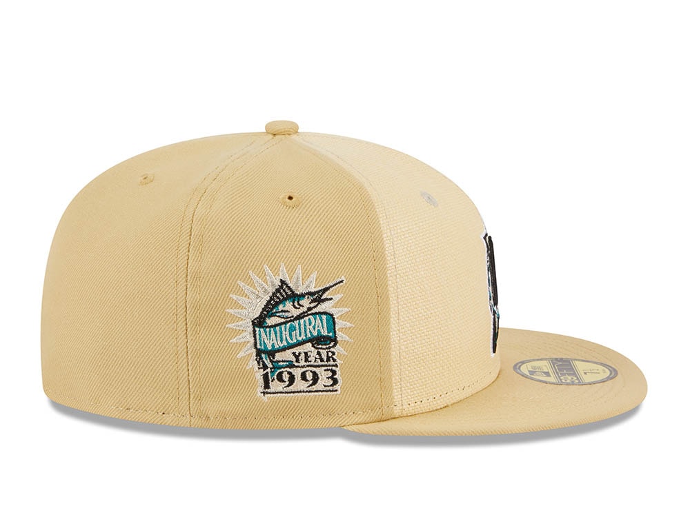 New Era Florida Marlins Inaugural Year 1993 Raffia Front Vegas Gold Edition 59Fifty Fitted Hat