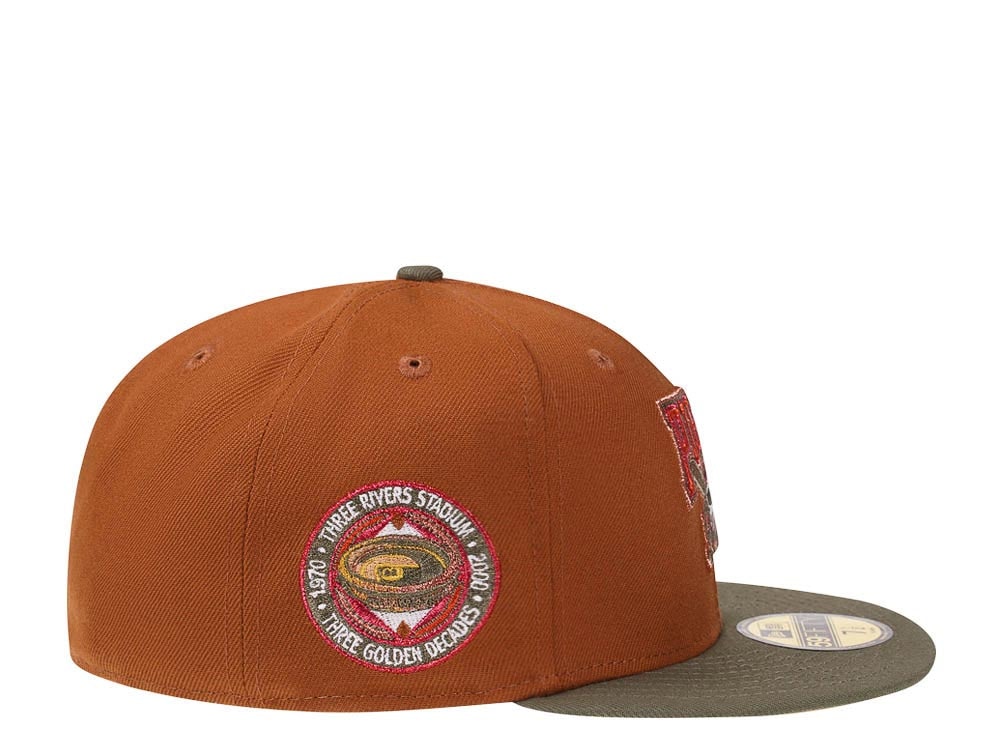 New Era Pittsburgh Pirates Three Rivers Heavy Metallic Bourbon Two Tone Edition 59Fifty Fitted Hat