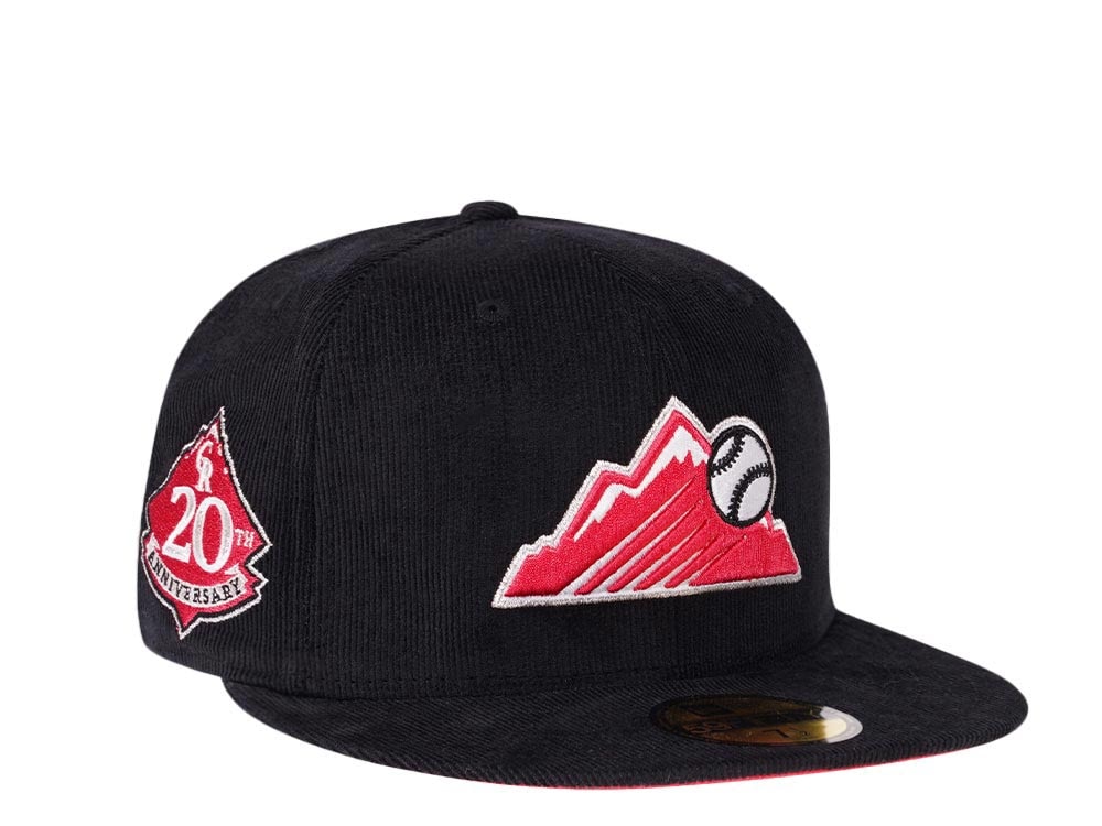 New Era Colorado Rockies 20th Anniversary Black Lava Cordroy Edition 59Fifty Fitted Hat