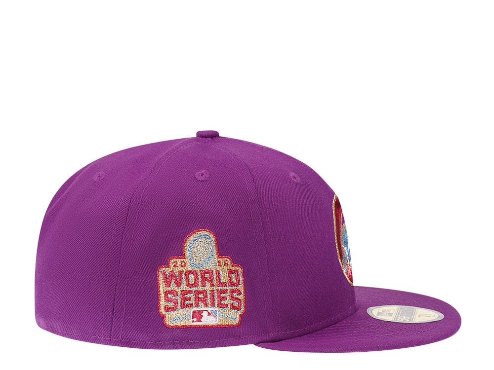 New Era Chicago Cubs World Series 2016 Grape Metallic Suede Elite Edition 59Fifty Fitted Hat
