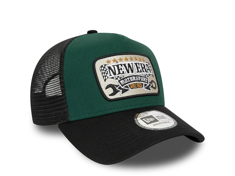New Era Motorsport Patch A Frame Trucker Strapback Hat
