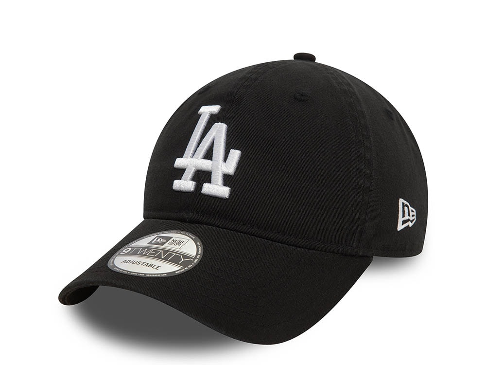 New Era Los Angeles Dodgers Washed Black and White 9Twenty Strapback Cap
