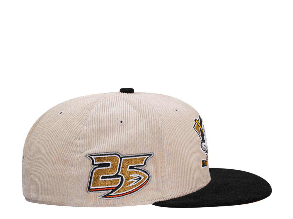 Mitchell & Ness Anaheim Ducks 25th Anniversary Two Tone Cord Edition Dynasty Fitted Hat