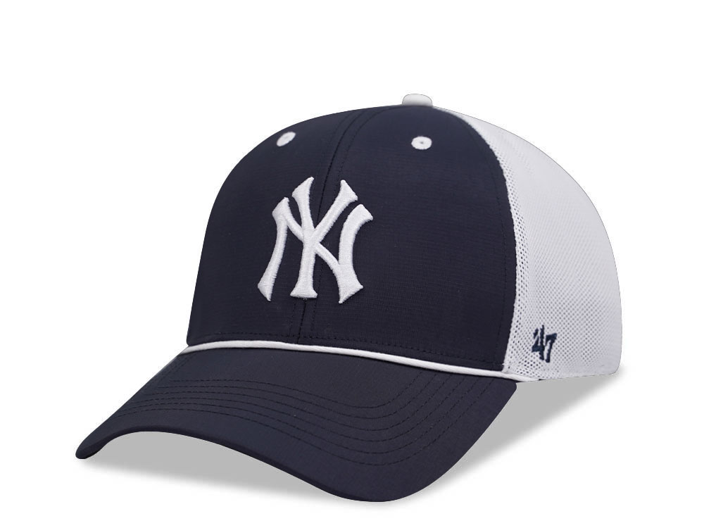 47Brand New York Yankees Navy Brrr Mesh Pop MVP Trucker Snapback Hat