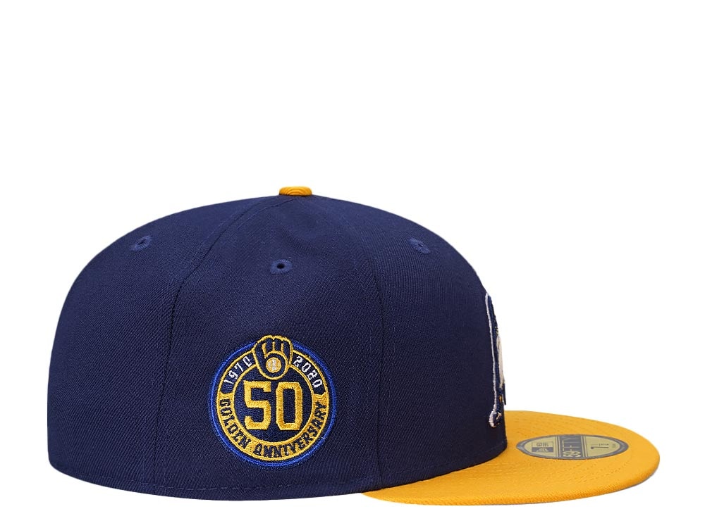 New Era Milwaukee Brewers 50th Anniversary Two Tone Classic Edition 59Fifty Fitted Hat
