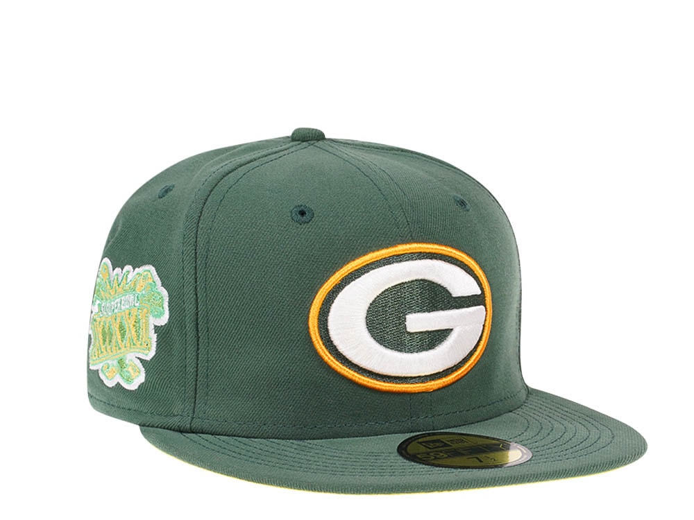New Era Green Bay Packers Citruspop Patch Super Bowl XXXI 59fifty Fitted Hat