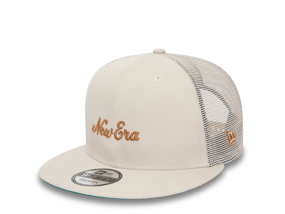 New Era Script Stone Throwback Edition 9Fifty Trucker Snapback Hat