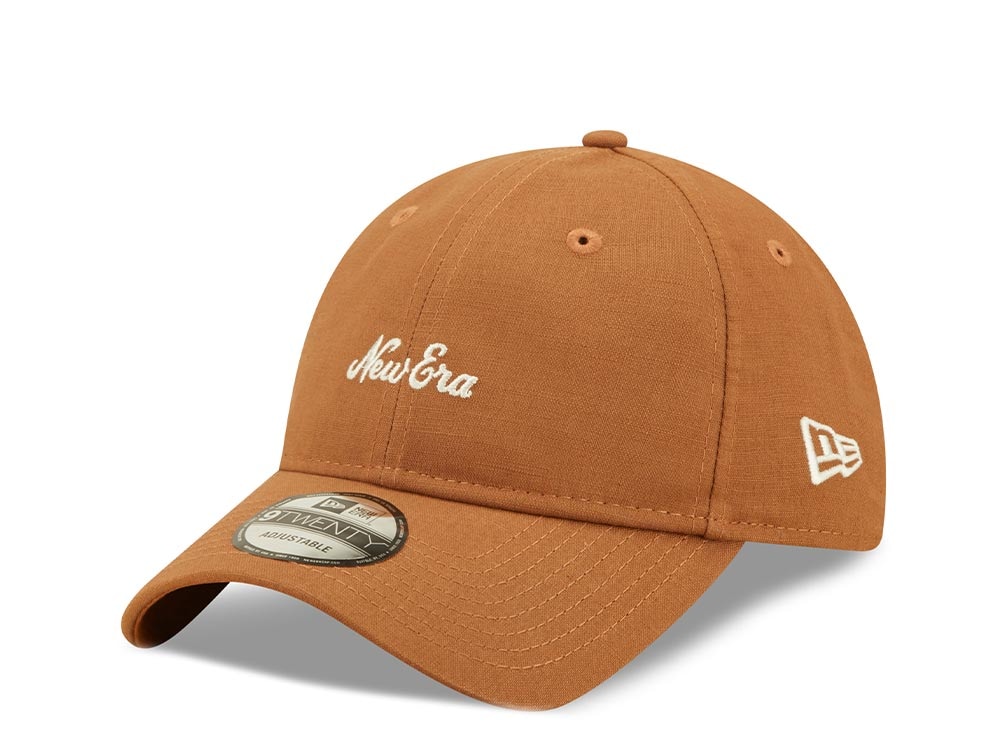 New Era Linen Brown 9Twenty Strapback Hat