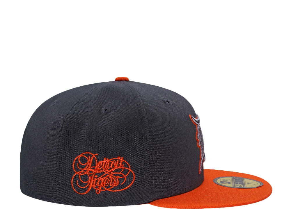 New Era Detroit Tigers Gray Two Tone Script Edition 59Fifty Fitted Cap