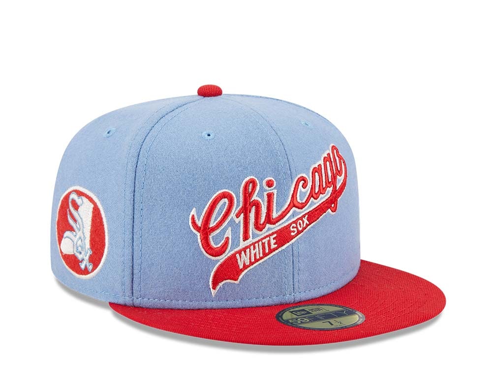 New Era Chicago White Sox Powder Blues Sky Throwback Two Tone Edition 59Fifty Fitted Hat