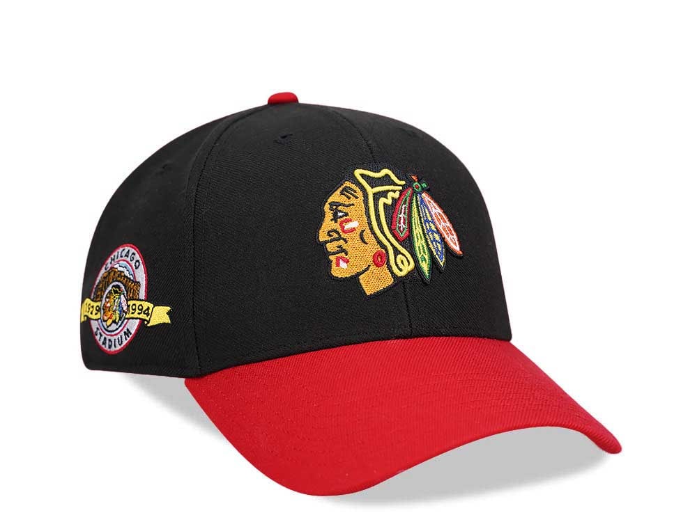 47Brand Chicago Blackhawks Vintage Black Sure Shot MVP Snapback Hat