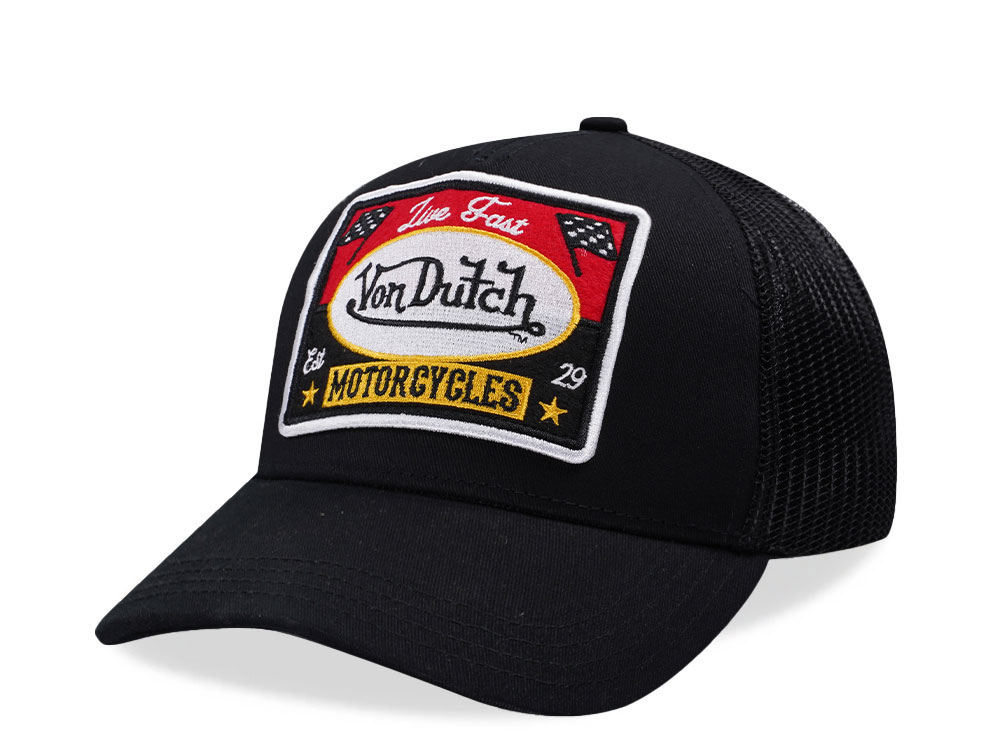 Von Dutch Square Patch Black Trucker Edition Snapback Hat