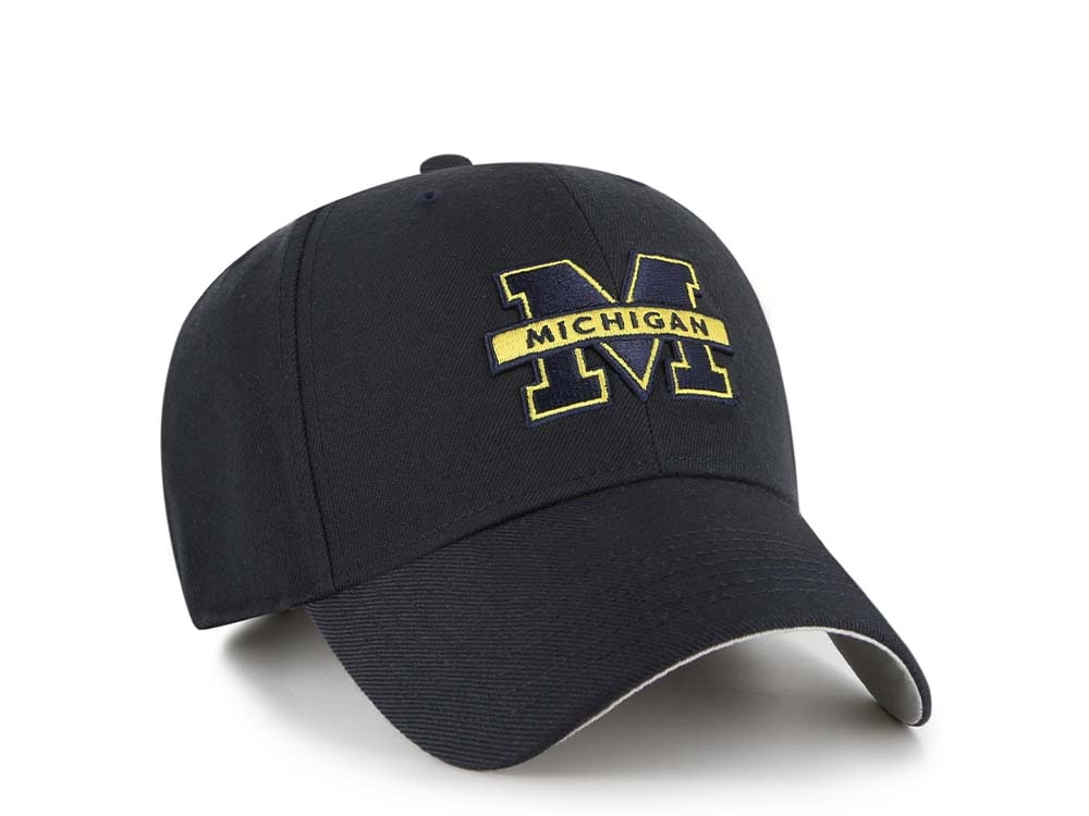 47Brand Michigan Wolverines Navy Wool MVP Strapback Hat