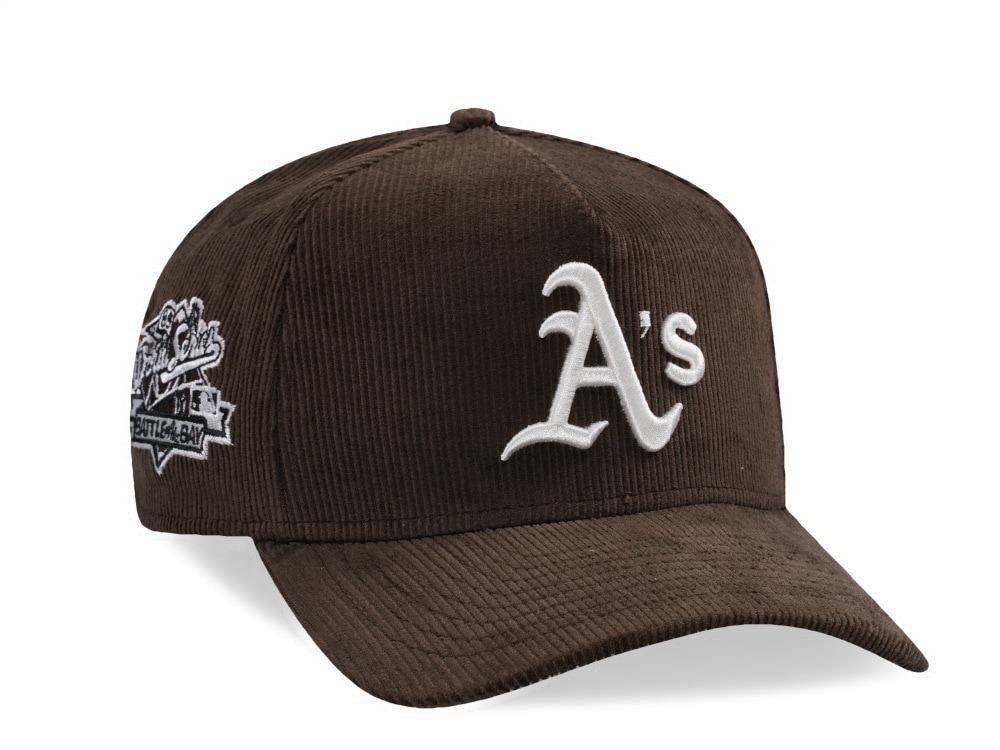 New Era Oakland Athletics World Series 1989 Walnut Corduroy Prime Edition 9Forty A Frame Snapback Cap