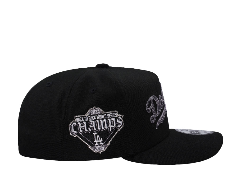 New Era Los Angeles Dodgers Back To Back World Series Champions Black Edition 9Fifty A Frame Snapback Cap