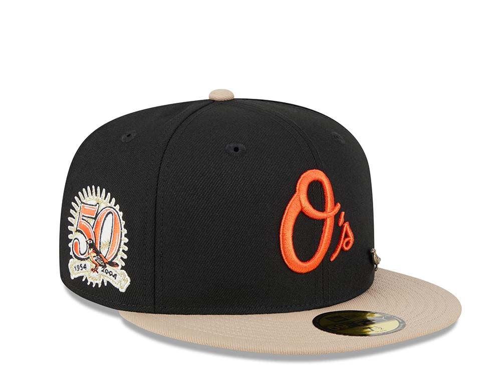 New Era Baltimore Orioles 50th Anniversary Varsity Pin Two Tone Edition 59Fifty Fitted Hat
