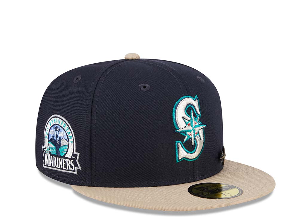 New Era Seattle Mariners 30th Anniversary Varsity Pin Two Tone Edition 59Fifty Fitted Hat