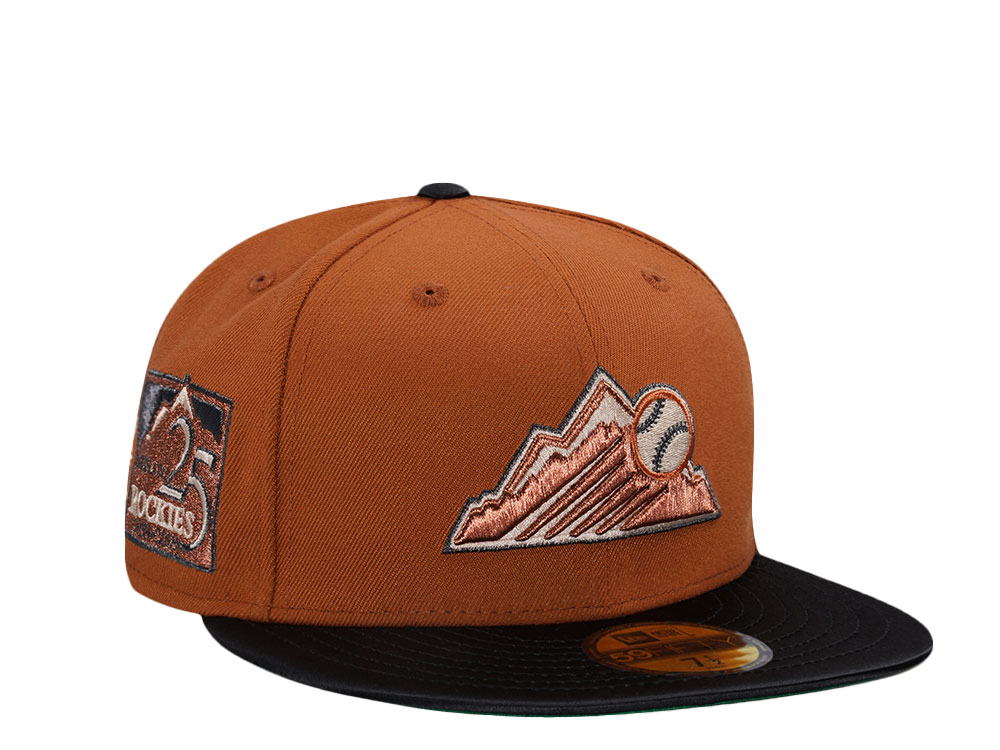 New Era Colorado Rockies 25th Anniversary Earthy Copper Satin Brim Two Tone Edition 59Fifty Fitted Hat